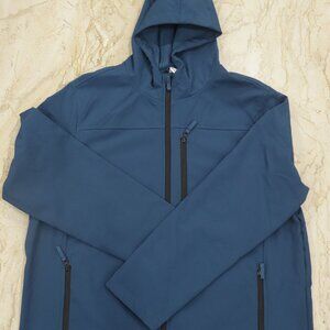 Softshell Jacket Windproof Hooded Fleece Lined Long  Water Resistant Activewear